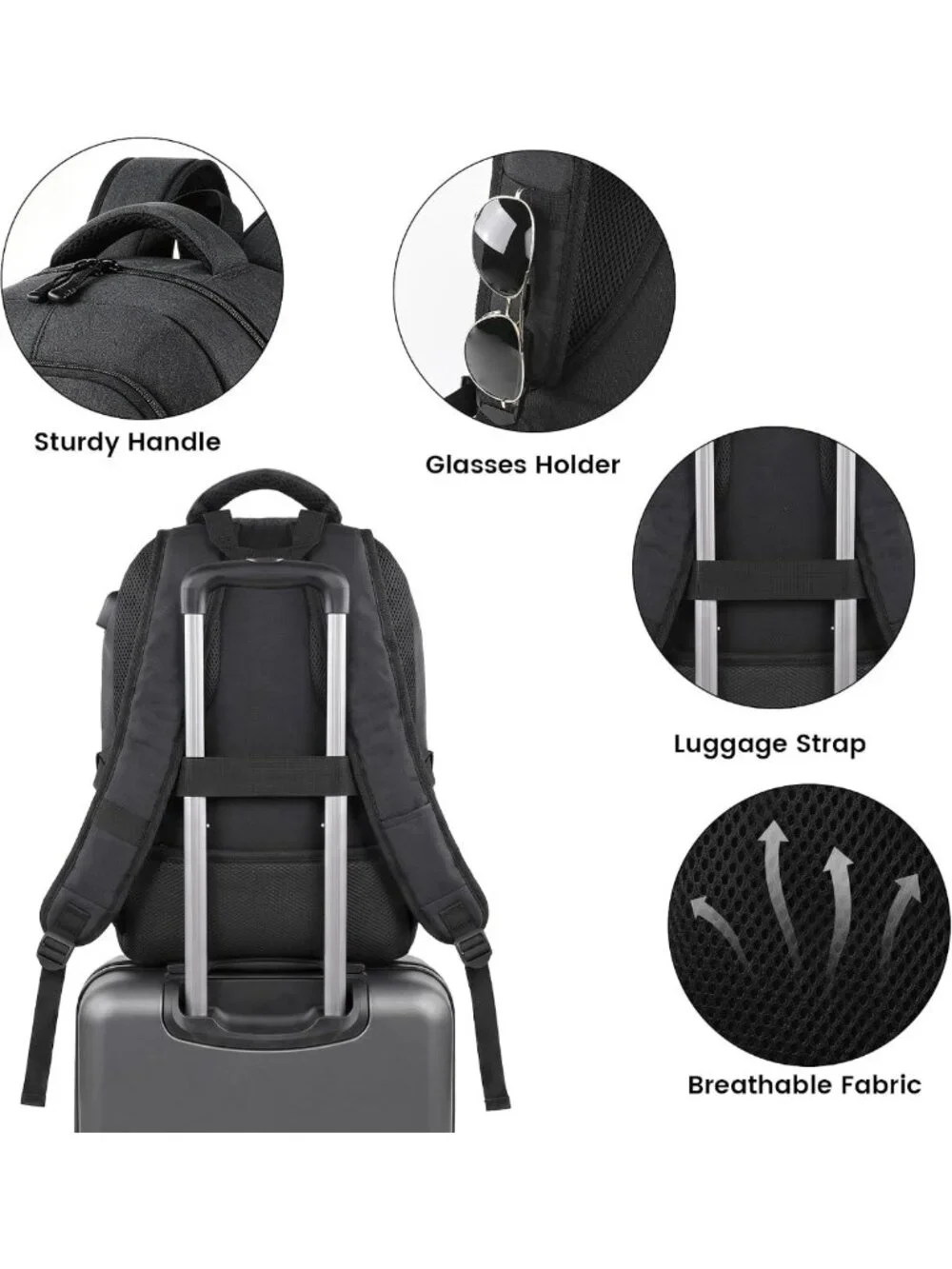 Stylish Large Laptop Backpack for Business Travel, Fits 16